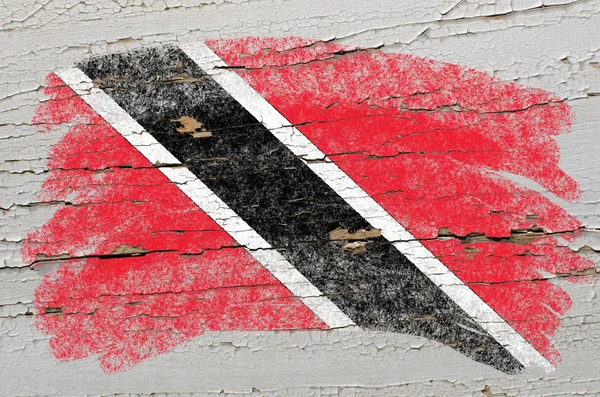 Bandiera di trinidad e tobago su grunge texture in legno dipinta arguzia — Foto Stock