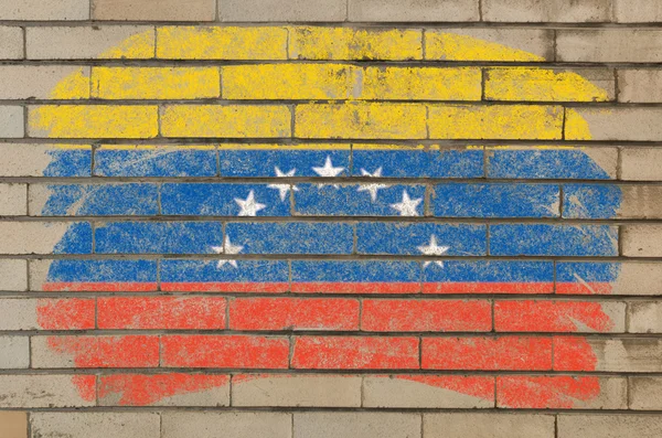 Bandiera di su grunge muro di mattoni dipinta con gesso — Foto Stock