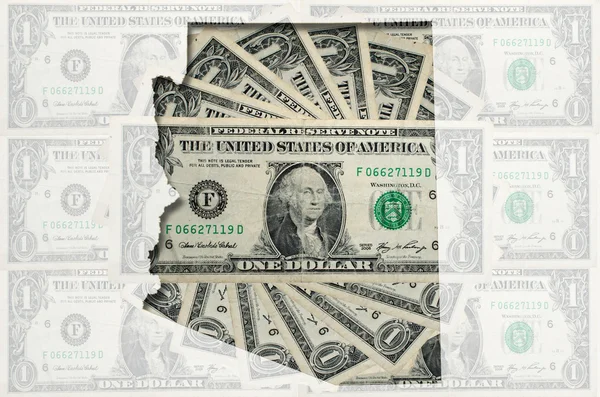 透明なアメリカ ドル紙幣とアリゾナ州の概要マップ — ストック写真