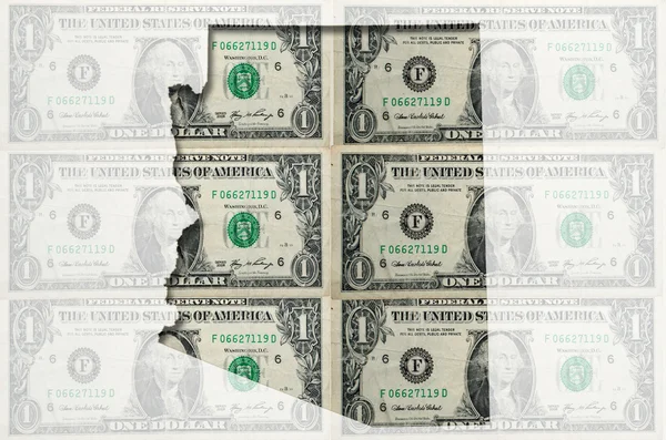 Konturkarta över arizona med transparent amerikanska dollar sedel — Stockfoto