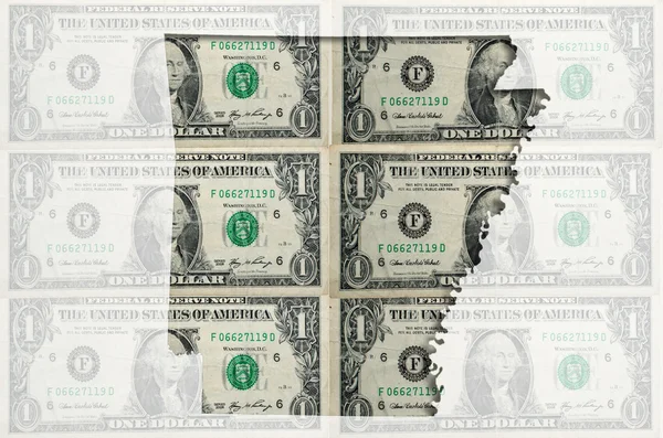 Карта Арканзаса с прозрачным американским долларом — стоковое фото
