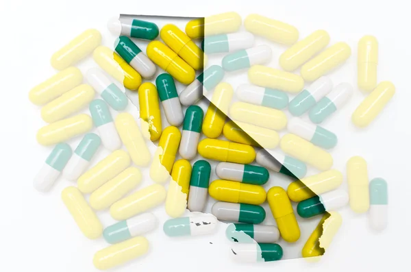 Esboço Califórnia mapa de com pílulas transparentes no backgrou — Fotografia de Stock