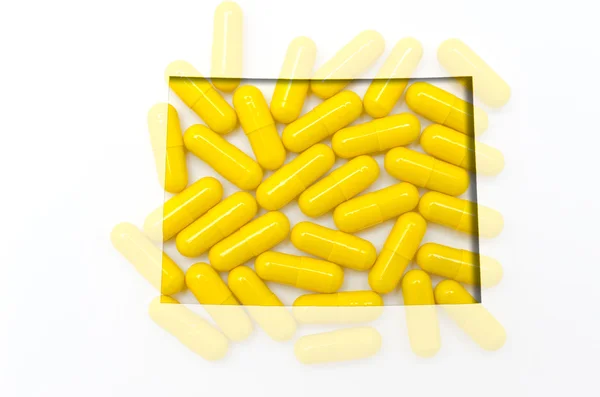 Outline Colorado map of with transparent pills in the background — Stock Photo, Image