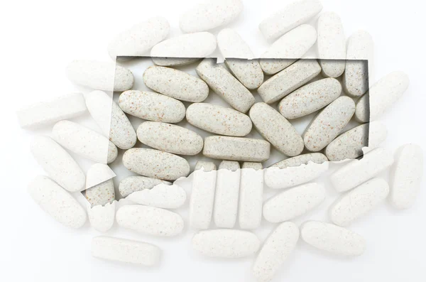 Körvonala connecticut átlátszó pills-a backgro — Stock Fotó