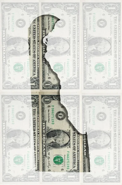 Mapa de Delaware con dólar americano transparente banknot — Foto de Stock