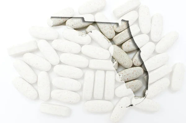 Konturkarta över florida med transparent piller i bakgrunden — Stockfoto