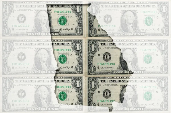 Anahat şeffaf Amerikan Doları banknot ile Gürcistan Haritası — Stok fotoğraf