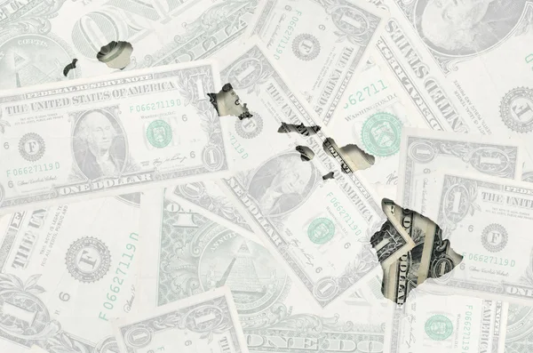 Konturkarta över hawai med transparent amerikanska dollar sedlar — Stockfoto