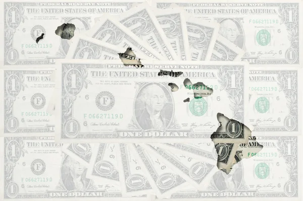 투명 한 미국 달러 지폐와 하와이의 개요 지도 — 스톡 사진