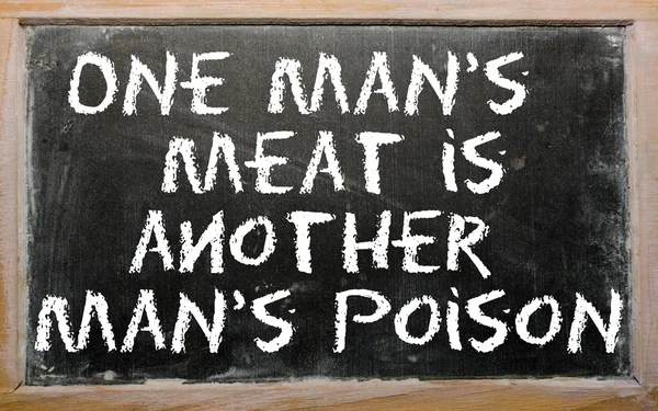 谚语"一个人的肉是另一个人的毒药，"办公 — 图库照片