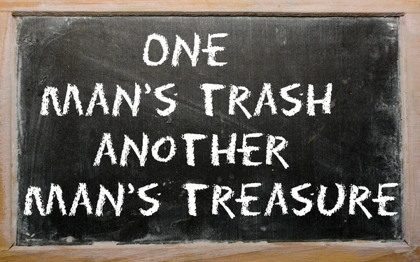 Proverbe "La poubelle d'un homme est le trésor d'un autre homme" wri — Photo