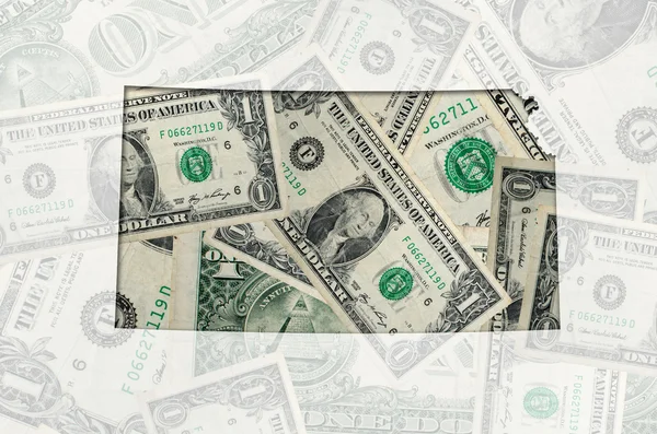 Vázlatos Térkép kansas átlátszó amerikai dollár-bankjegyek — Stock Fotó