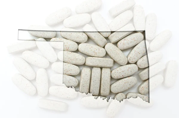Plan d'ensemble de Oklahoma avec des pilules transparentes en arrière-plan — Photo