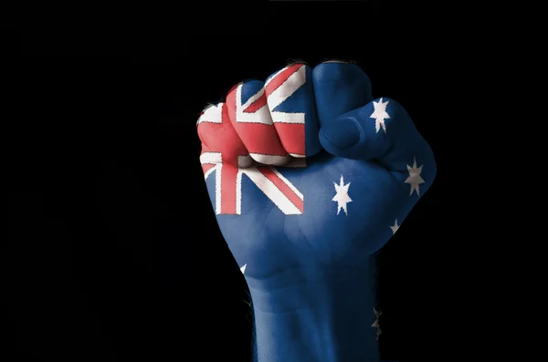 Näve målade i färgerna på Australien flagga — Stockfoto