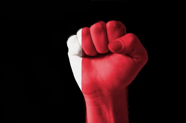 在巴林国旗颜色绘的拳头 — 图库照片