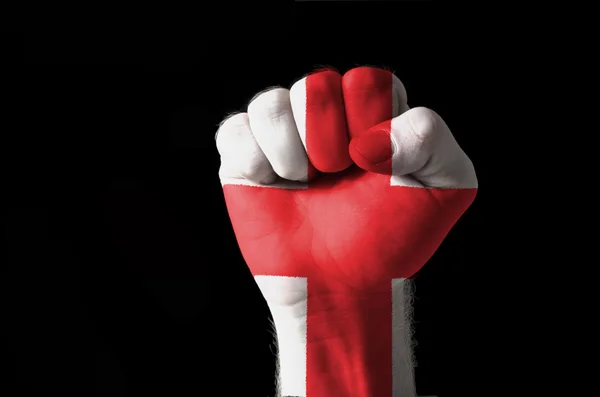 Fist painted in colors of england flag — Stock Photo, Image
