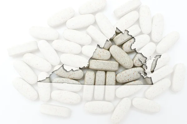 Overzicht van de selecteur van utah met transparante pillen op de achtergrond — Stockfoto
