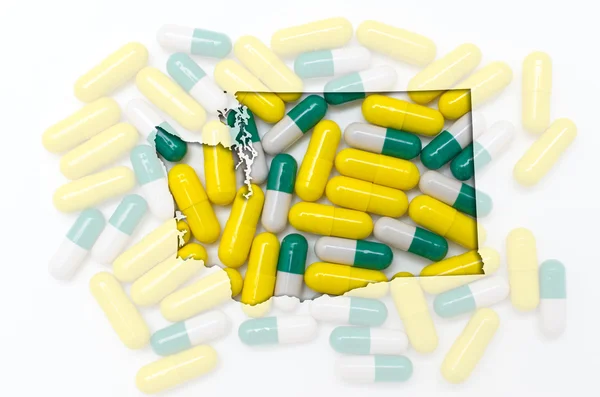 Mapa de washington con pastillas transparentes en el fondo —  Fotos de Stock