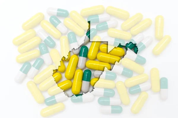 Konturkarta över west virginia med transparent piller i backg — Stockfoto