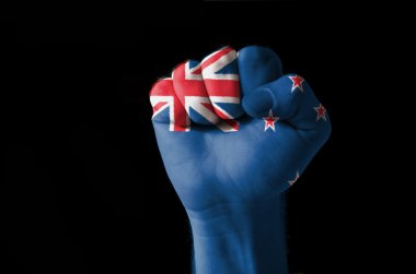 Fist painted in colors of new zealand flag clipart