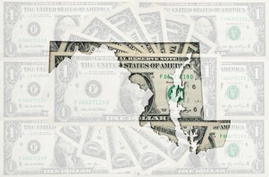 maryland şeffaf Amerikan Doları banknot ile anahat Haritası