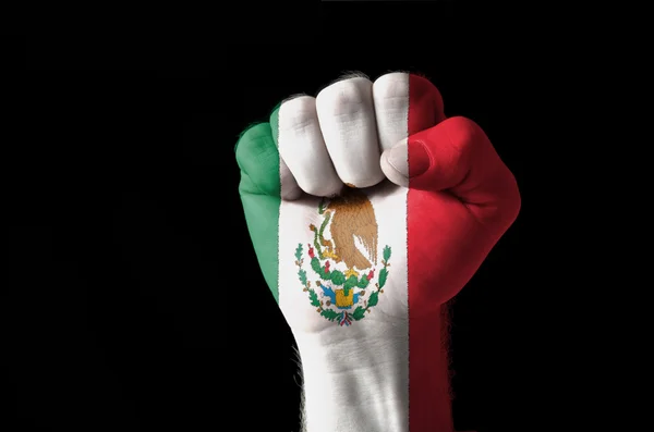 Γροθιά που χρωματίζονται στα χρώματα της σημαίας του Μεξικό — Φωτογραφία Αρχείου