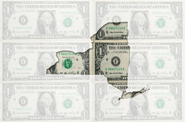 Mapa do contorno de Nova Iorque com transparente dólar americano banknot — Fotografia de Stock