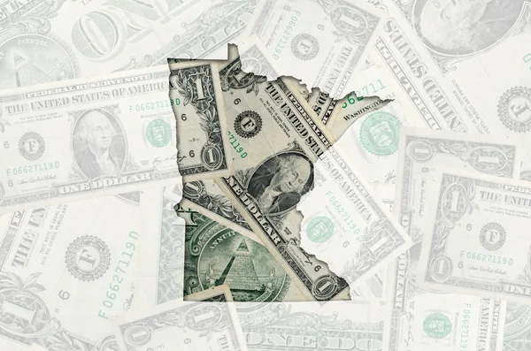 Mapa esquemático de minnesota con dólar americano transparente bankno — Foto de Stock