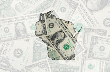 Anahat şeffaf Amerikan Doları bankno ile wisconsin Haritası