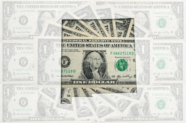大纲地图的密苏里州与透明美国美元 banknot — 图库照片
