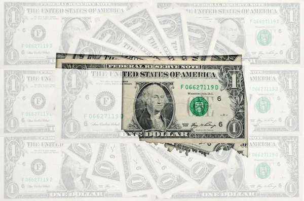 Overzicht kaart van oklahoma met transparante Amerikaanse dollar banknot — Stockfoto