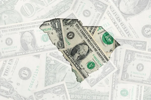 Umrisskarte von South Carolina mit transparentem amerikanischen Dollar b — Stockfoto