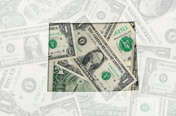 Mapa esquemático de wyoming con billete de dólar americano transparente — Foto de Stock