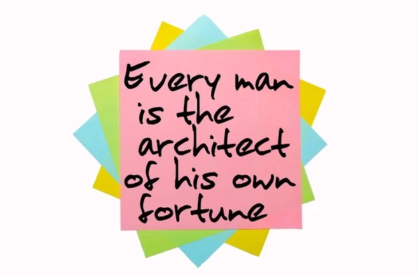 Přísloví "každý muž je architektem svého vlastního jmění" writte — Stock fotografie