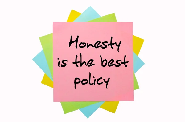 Przysłowie "uczciwość jest najlepszą polityką" napisane na kilka kij — Zdjęcie stockowe