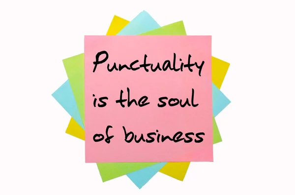Proverbo "La puntualità è l'anima del business" scritto su mazzo — Foto Stock