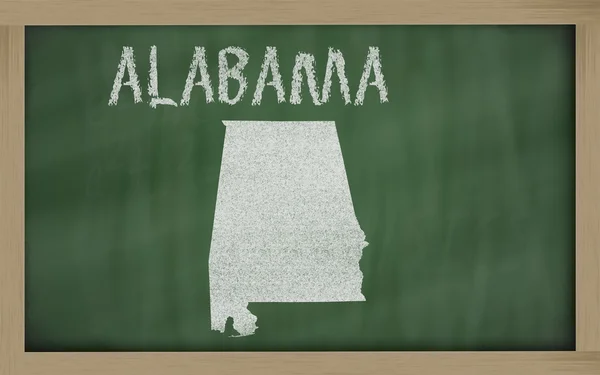 黑板上的阿拉巴马州大纲地图 — 图库照片