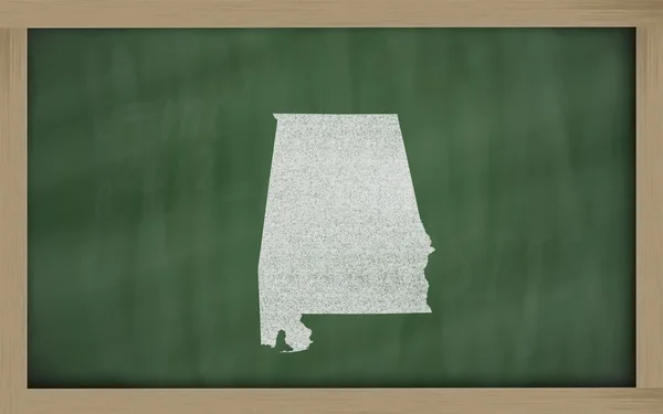Umrisskarte von Alabama auf Tafel — Stockfoto