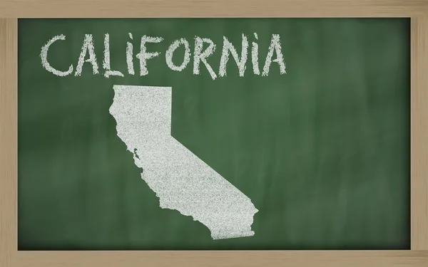 黑板上的加州大纲地图 — 图库照片