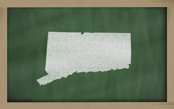 黑板上的康涅狄格州大纲地图 — 图库照片