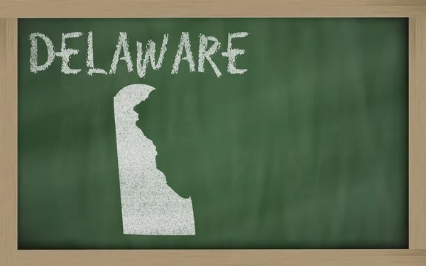 Umrisskarte von Delaware auf Tafel — Stockfoto