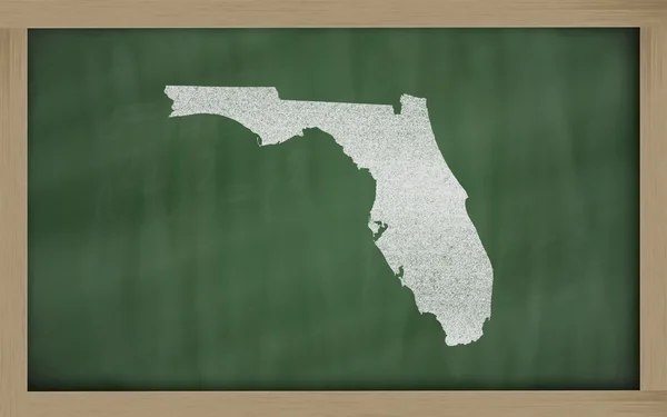 칠판에 플로리다의 개요 지도 — 스톡 사진