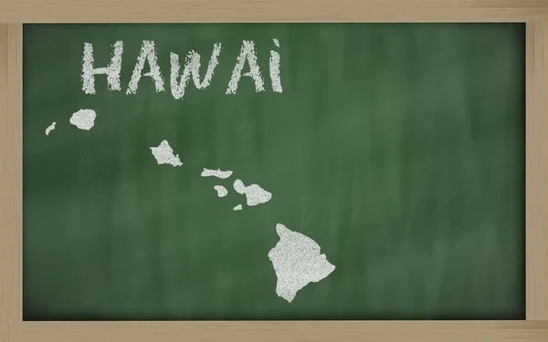 大纲的黑板上夏威夷地图 — 图库照片
