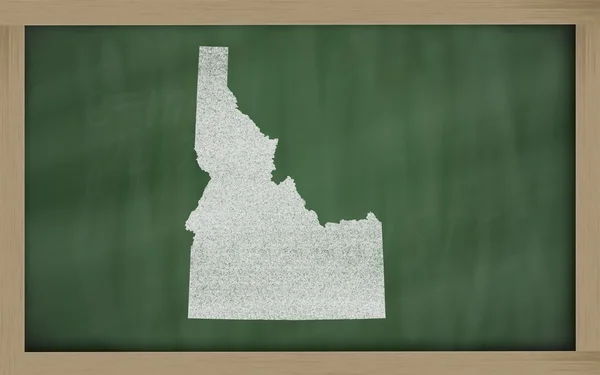 大纲上黑板的爱达荷州地图 — 图库照片