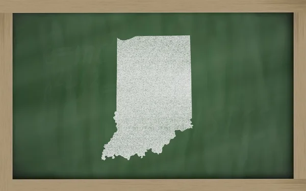 黑板上的印第安纳州大纲地图 — 图库照片