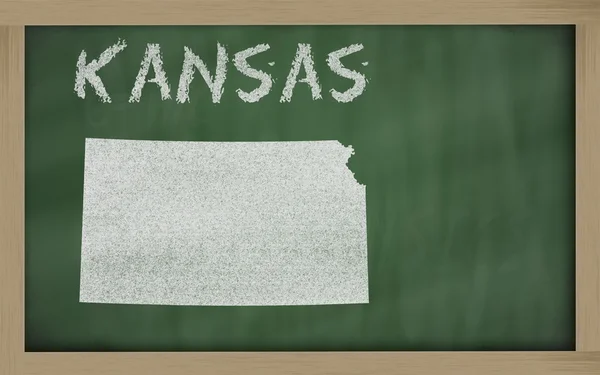 Mappa schematica del Kansas sulla lavagna — Foto Stock