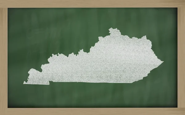 黑板上的肯塔基州大纲地图 — 图库照片