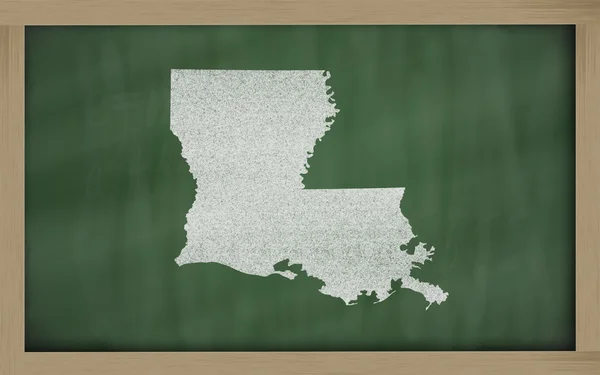 Umrisskarte von Luisiana auf Tafel — Stockfoto