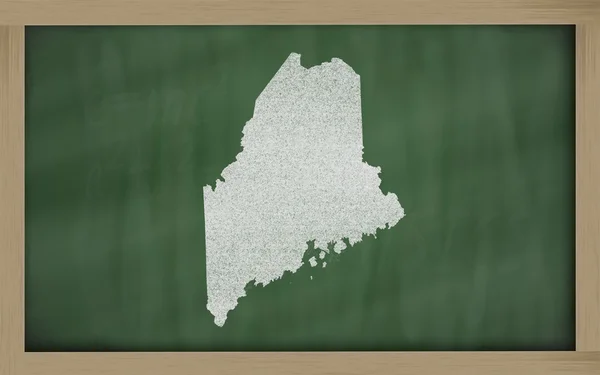 黑板上的缅因州大纲地图 — 图库照片