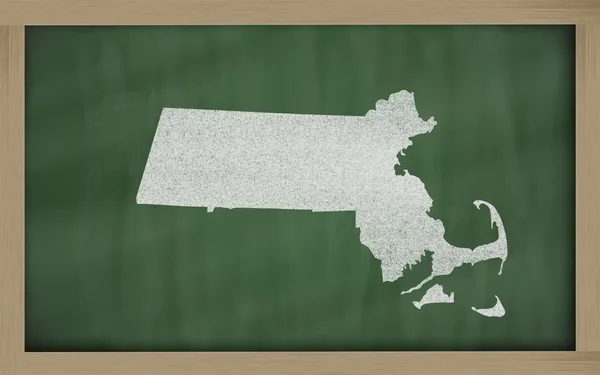 Übersichtskarte der Massachusetts auf der Tafel — Stockfoto